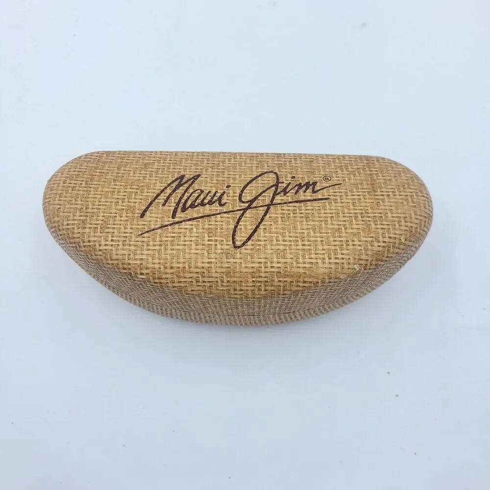 MAUI JIM BROWN CLAMSHELL HARD CASE - Felt Lined Security Sunglasses Eyewear Logo